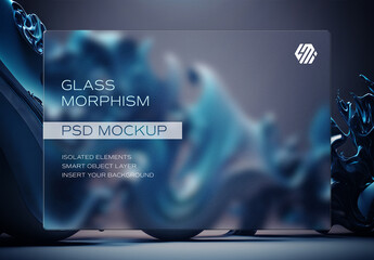 Transparent Frosted Glass Mockup on Editable Background