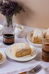 homemade cake made of several layers and cream