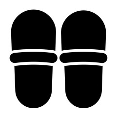 Slippers glyph solid icon