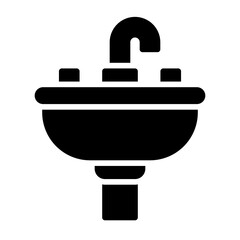 Sink glyph solid icon