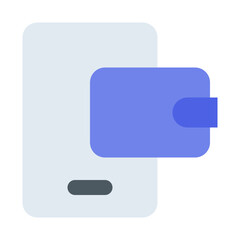 Naklejka premium digital wallet flat icon
