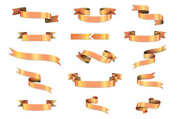 Beautiful golden style ribbons in various sizes and forms deployable for different designs