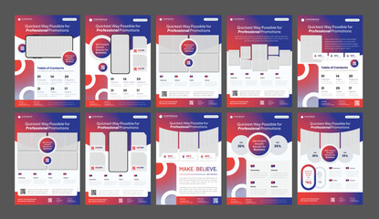 Red Blue Gradient Flyer, Feed Post, Story Social Media templates - Perfect for business, product launch, promotion, product or portfolio showcase	