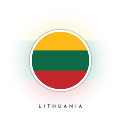 Lithuania round flag template design