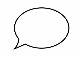 Fototapeta premium 楕円の吹き出し向き左向き