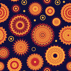 Seamless pattern with different circles. Vector file for designs.