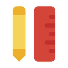 pencil ruler flat icon
