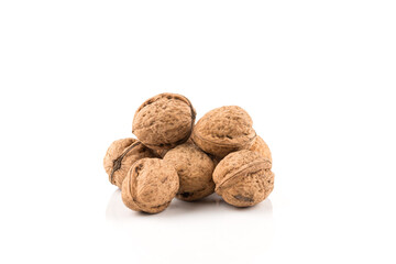 Walnut nut on white