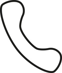 Telephone  Line Icon Black outline illustration 