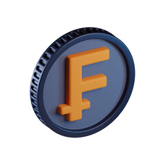 Franc Coin Currency 3D Icon