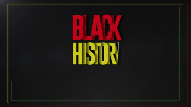 Black history month with a black background for American, African culture celebration concept animation 4k footage.