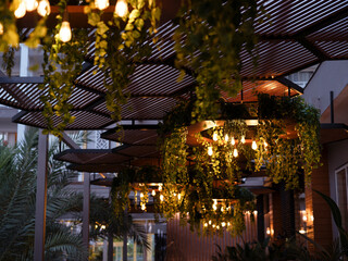 decorative lighting in a restaurant
