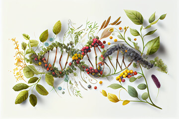 Obraz premium DNA plant concept created with Generative Ai
