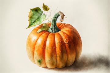 Pumpkin Halloween - Watercolor (Generative AI Art)