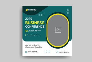 conference social media post banner template
