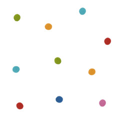 Polka dots seamless pattern. Colored randomly arranged dots. Confetti background