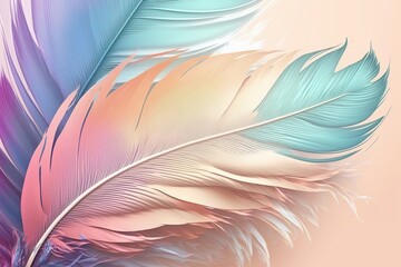 Fototapeta na wymiar pastel color feather abstract background Generative AI