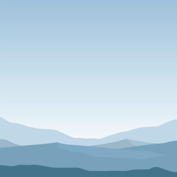Blue mountain vector illustration, vector mountain background