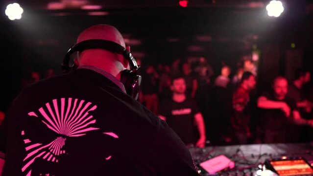Underground hardcore DJ in action