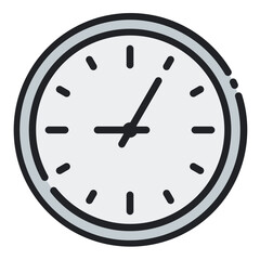 Clock filled line icon