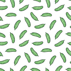 Halves of small cucumbers on a transparent background