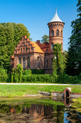 Obraz premium Neo-gothic castle in Nowy Duninow, Masovian Voivodeship, Poland