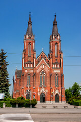 Fototapeta na wymiar Church Of the Virgin Mary of the Rosary. Pabianice, Lodz Voivodeship, Poland.