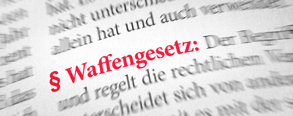  Wörterbuch mit dem Begriff Waffengesetz
