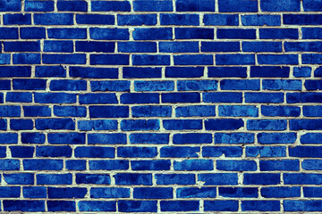 Seamless brick wall background texture navy blue colored for 3D maps in high resolution