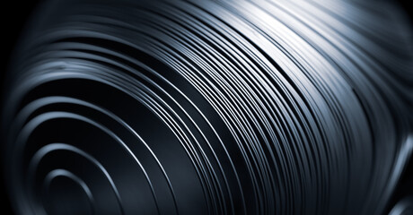 Abstract round wires background. Modern technology concept.