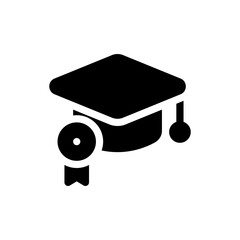 mortarboard glyph icon