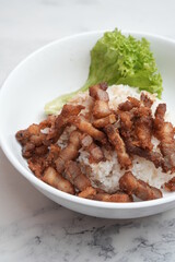 deep fried pork with rice