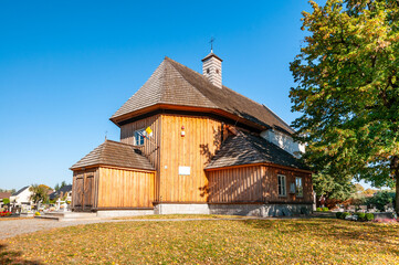 Wooden church st. Florian in Pleszew, Greater Poland Voivodeship, Poland	 - obrazy, fototapety, plakaty