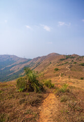 beautiful view of Western ghats mountain range seen from Devarmane Peak, Karnataka, India.