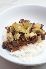 braised pork rice with pickles