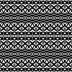 
Vector geometric ornament in ethnic style. Seamless pattern with  abstract shapes,Black and white color. Repeating pattern for decor, textile and fabric.