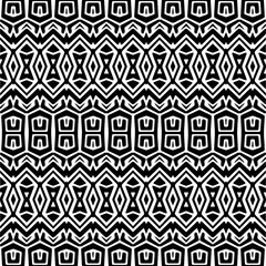 
Vector geometric ornament in ethnic style. Seamless pattern with  abstract shapes,Black and white color. Repeating pattern for decor, textile and fabric.