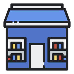 Book Store filled line icon