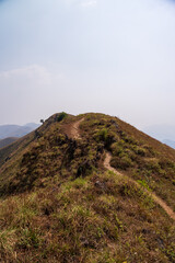beautiful view of Western ghats mountain range seen from Devarmane Peak, Karnataka, India.