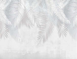 Grey tropical leaves texture wallpaper