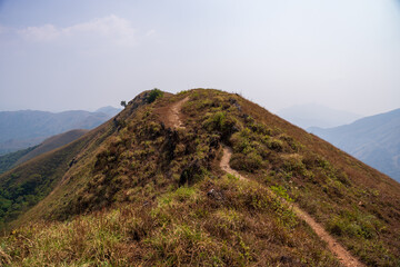 beautiful view of Western ghats mountain range seen from Devarmane Peak, Karnataka, India.