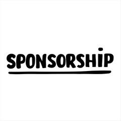 sponsorship hand drawing lettering word on white.