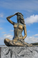 Mermaid statue in Ustka, Pomeranian Voivodeship, Poland