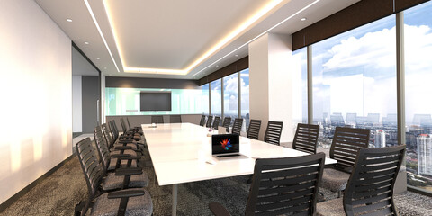 Fototapeta na wymiar Meeting room interior office concept (3D Rendering)