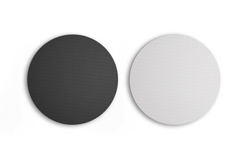Black and white mouse pad mockup isolated on white background. 3d rendering.