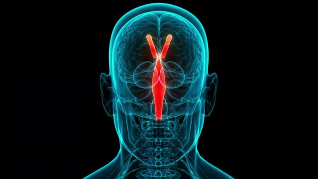 Central Organ of Human Nervous System Brain Anatomy Animation Concept