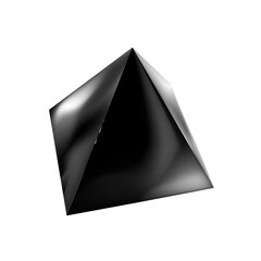 Mockup of blank glossy black pyramid or polyhedron 3d. Icon abstract symbol. Template for design and branding. png