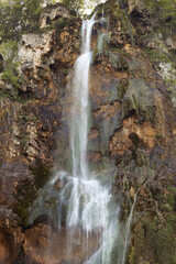 Fototapeta na wymiar A waterfall in Plitvice lakes national park, Croatia.