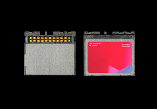 Memory Card Flash SD Compact Stick Mockup Template