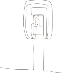 Public telephone continuous line drawing art really helps people to communicate,vector illustration